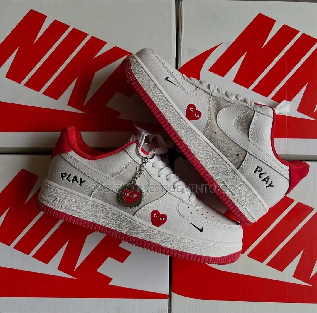 Nike Air Force 1 Custom X CDG Play – White Red