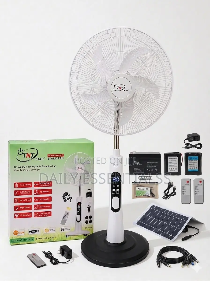 TNT Star Ac/Dc Standing Fan With Bright Led Light