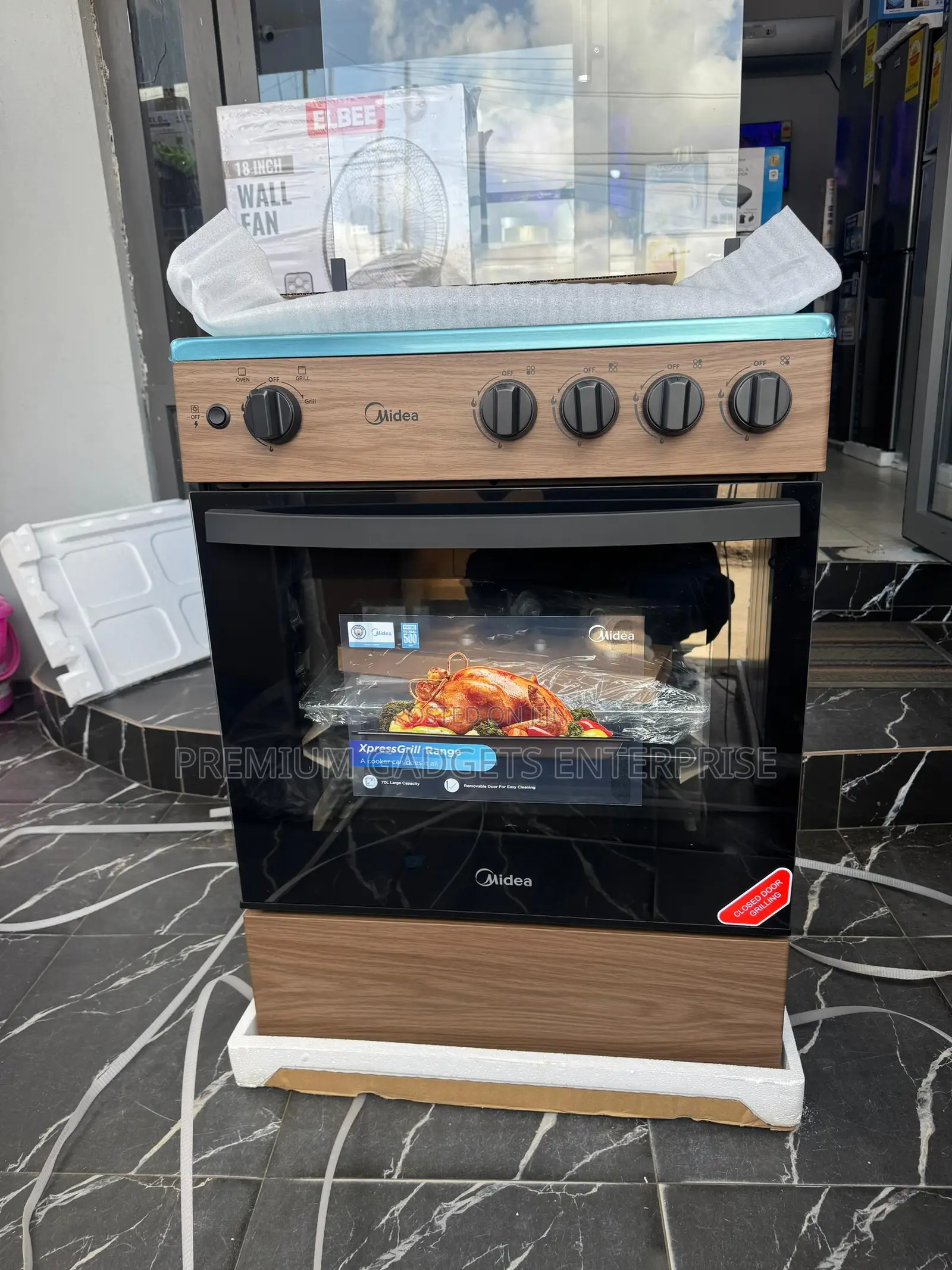 Midea 4 Burner 60 X 60 Cm - Inox - Special Nobs - Grill-Wood Color