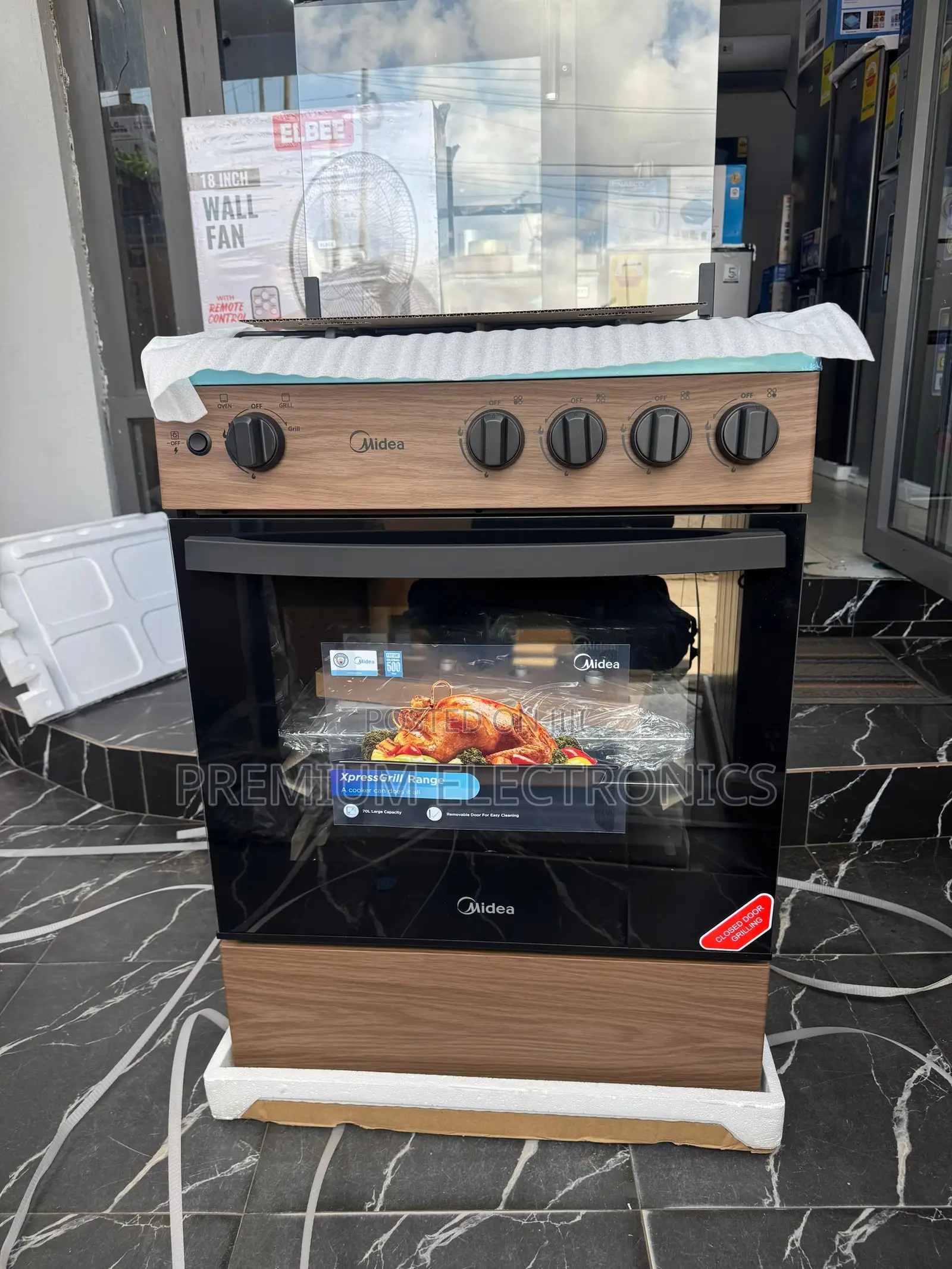 Midea 60 X 60 Cm - Inox - Special Nobs - Grill-Wood Color 4 Burner
