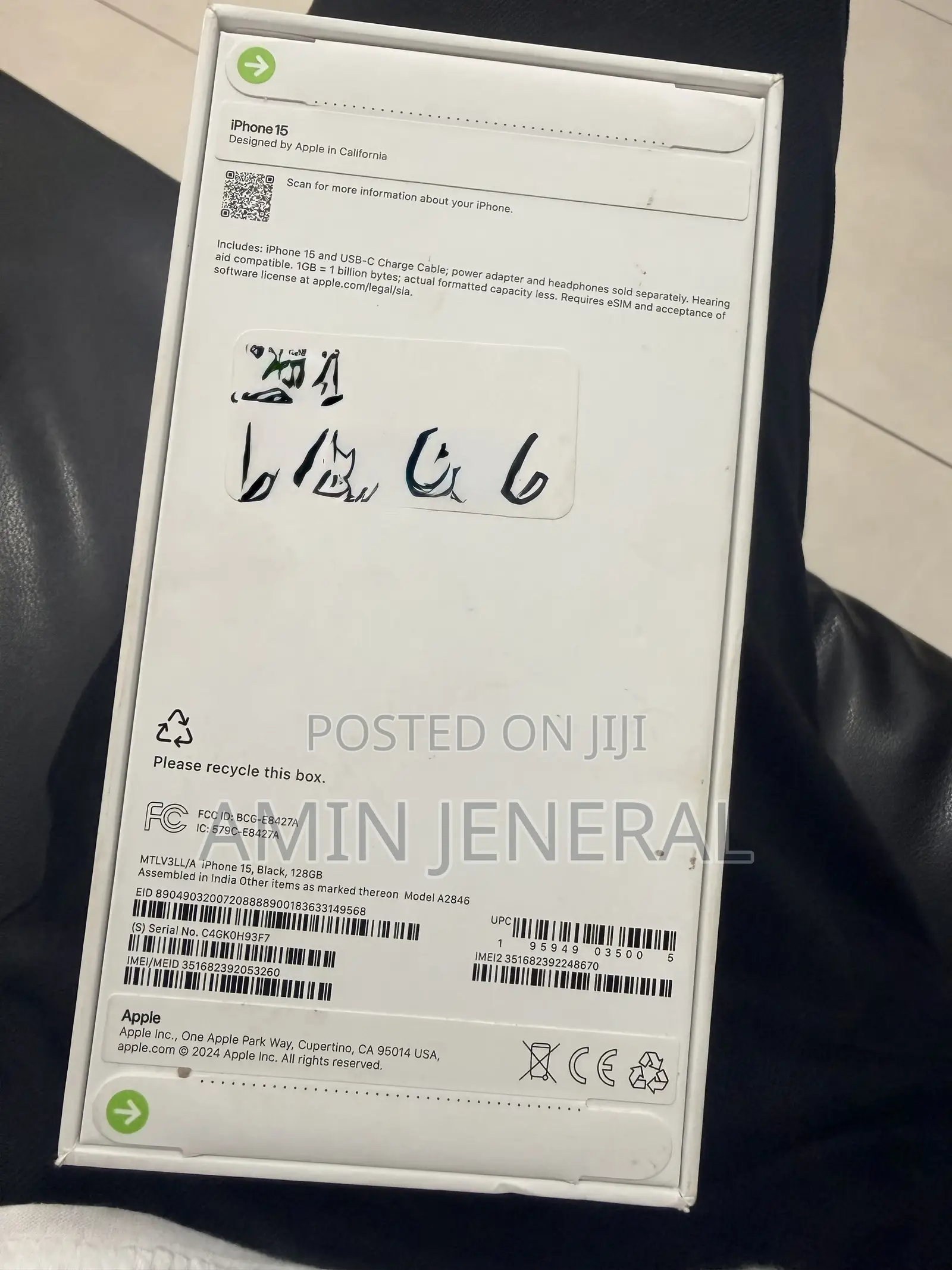 New Apple iPhone 15 128 GB Black