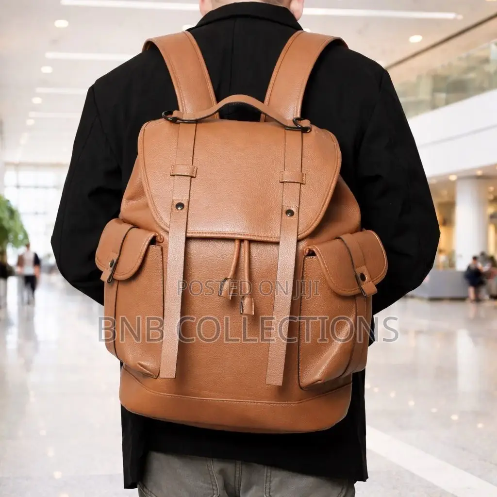 Quality Luxury Checkered Leather Unisex Laptop Backpack Work School