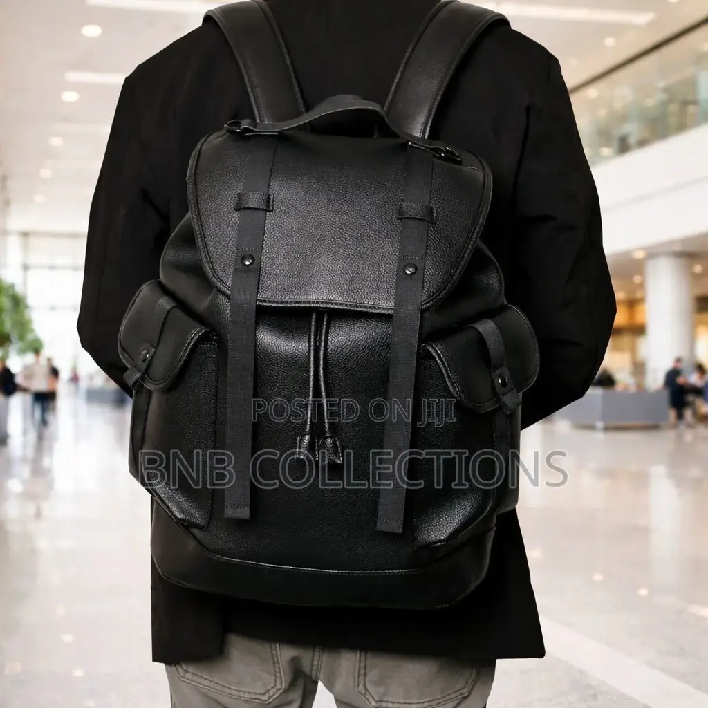 Quality Luxury Checkered Leather Unisex Laptop Backpack Work School