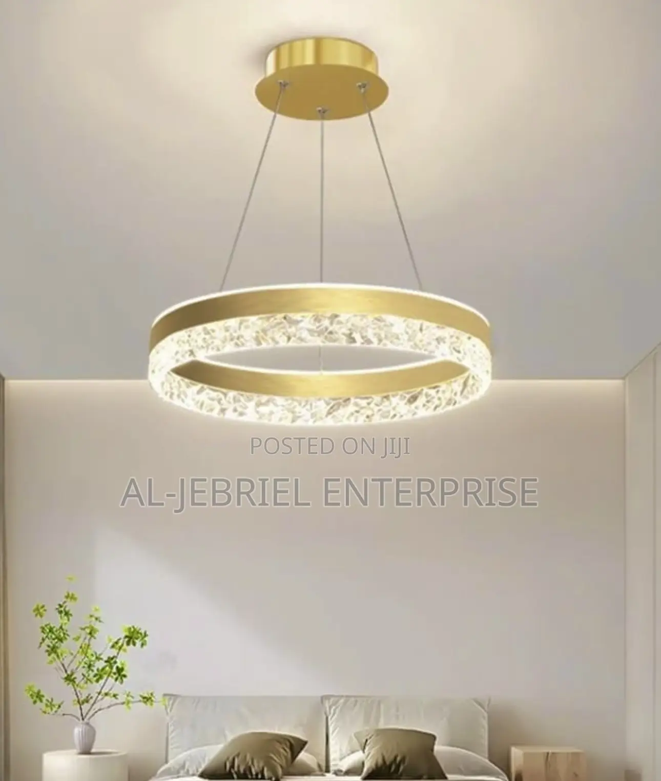 Circular Gold Pendant Light