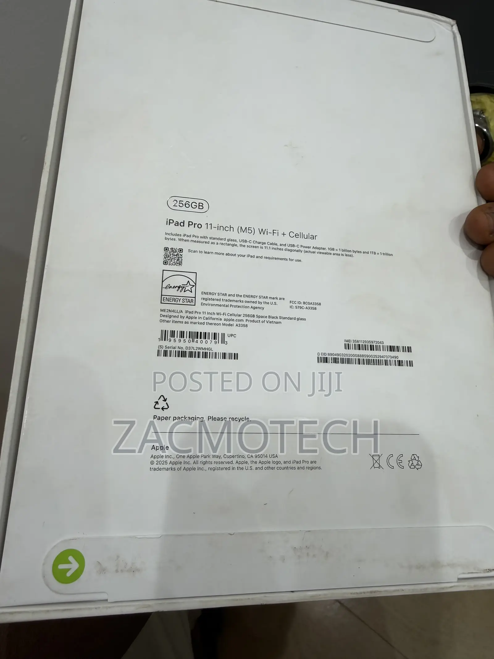 New Apple iPad Pro 11 (2025) 256 GB Black