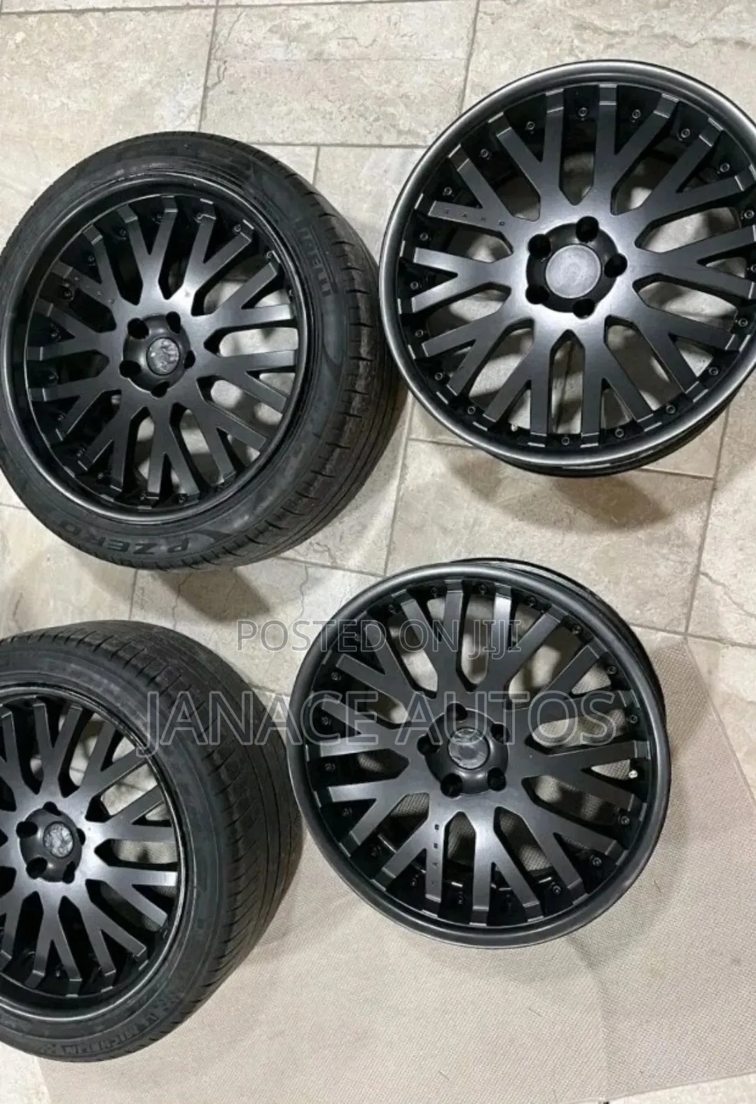 4x Project Kahn Rs Staggered Alloy Wheels Matt Black - 20" 9j 11j