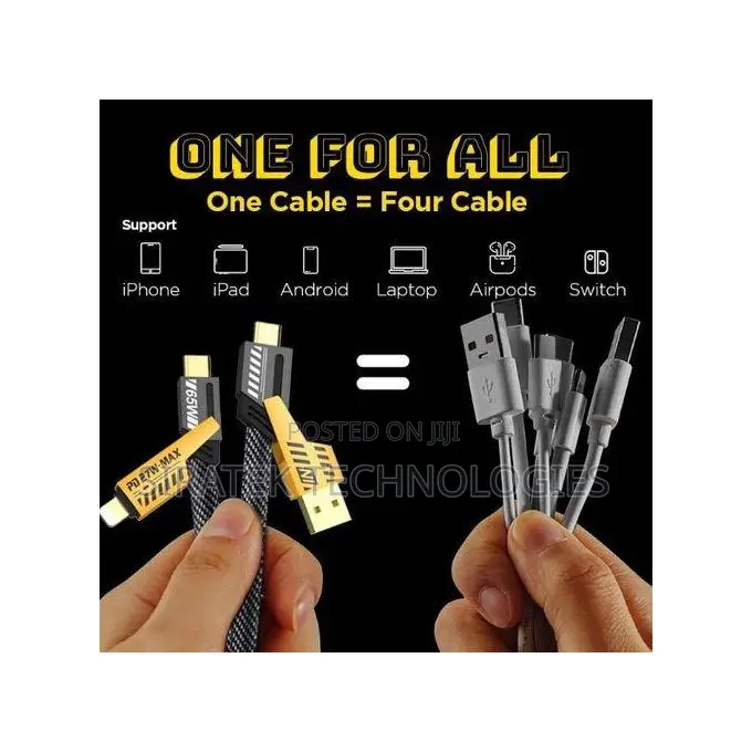 Multi-Function Data Cable, 4-in-1, Super Fast Data Cable