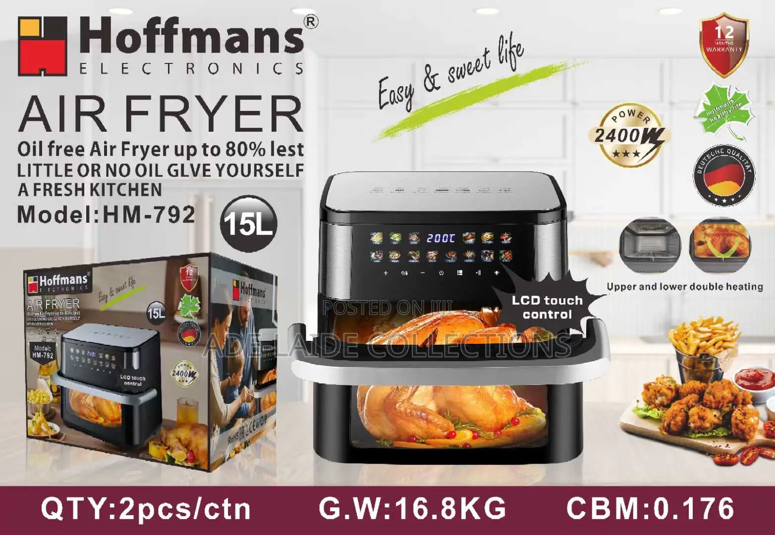 Hoffman Airfryer 15l Hm-792