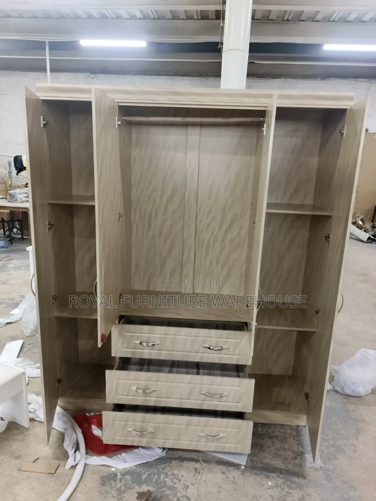 Hazel Color 4 Doors Wooden Wardrobe