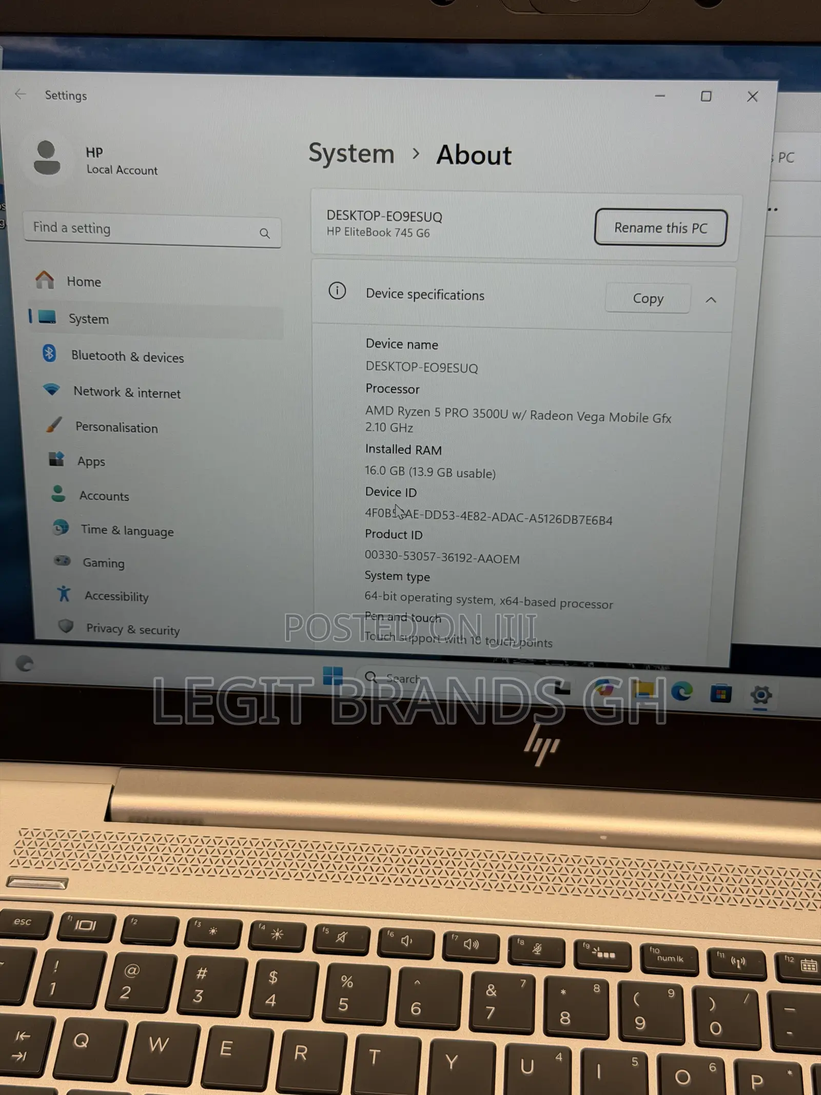 Laptop HP EliteBook 745 G6 16GB AMD Ryzen 5 SSD 256GB