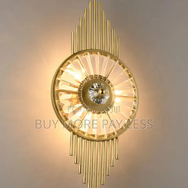 Modern Gold Art Deco Crystal Wall Light / Sconce