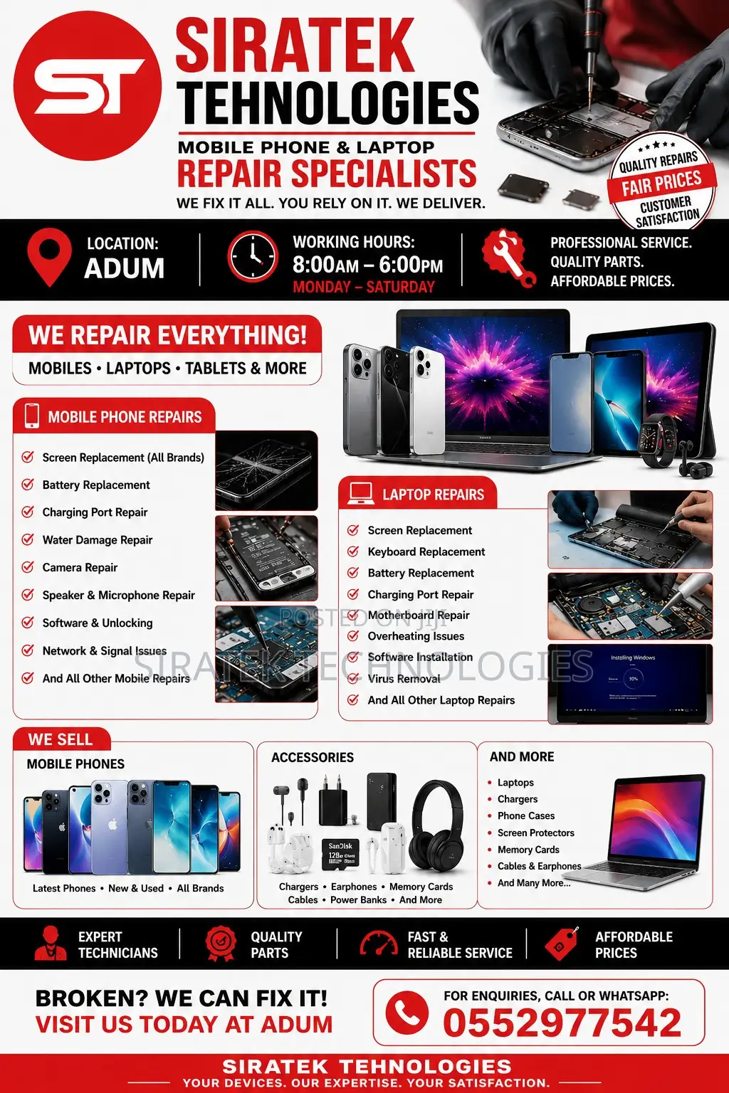 Siratek Technologies Mobile Phone Repairs and Accsories