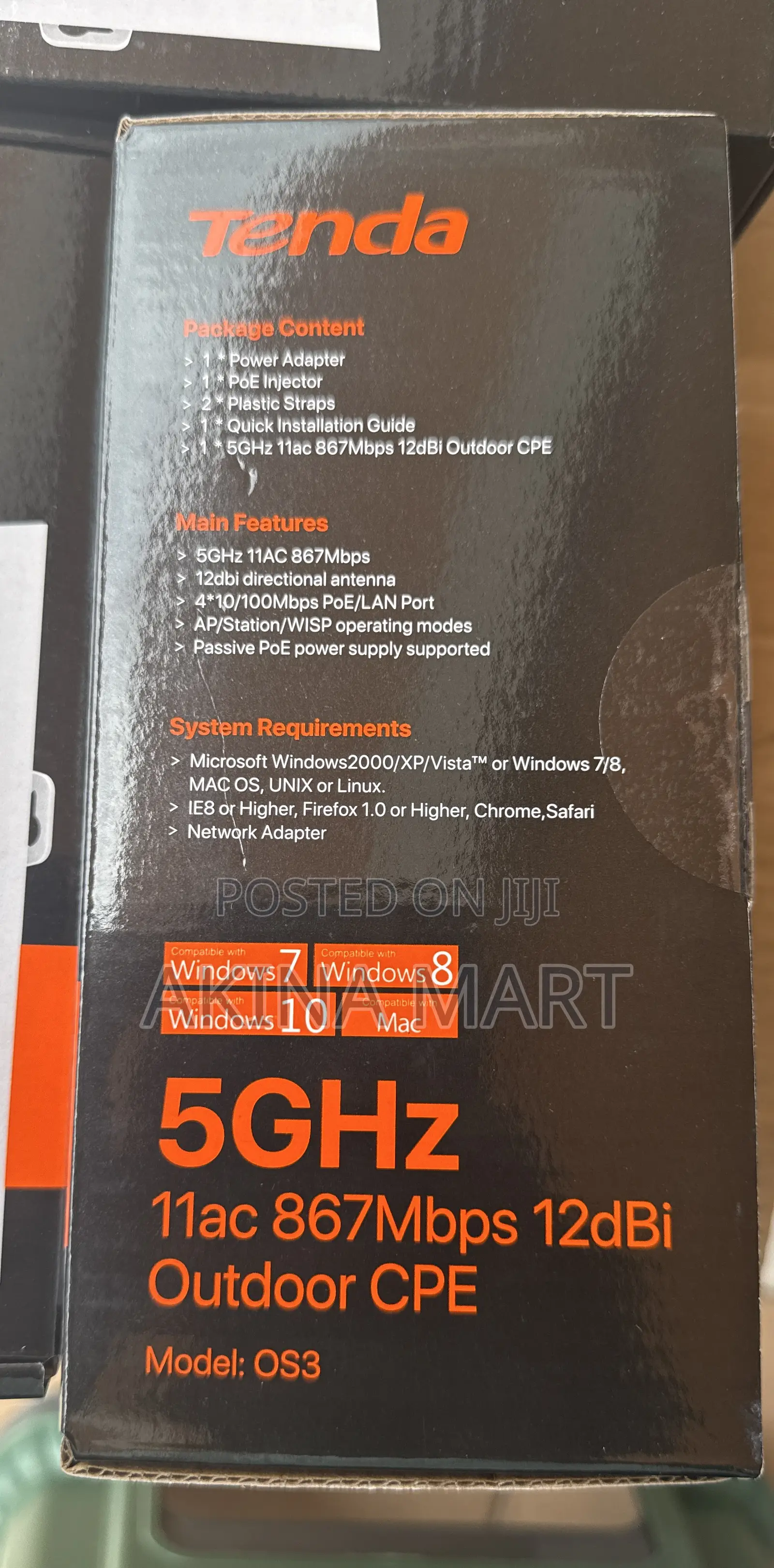 Tenda 0s3 11ac 867mbps 12dbi Outdoor Cpe Tenda Os3