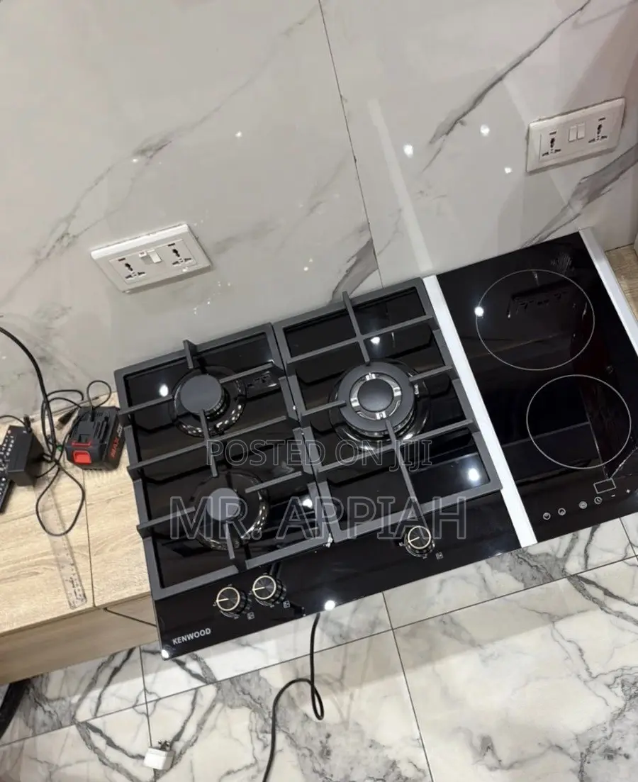 Fast Cooking Kenwood 90cm Inbuilt Tempered Glass Hob(Black)