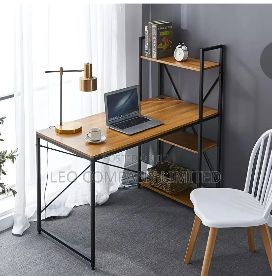 Office Computer Desk With Shelves – Study Work Desk-