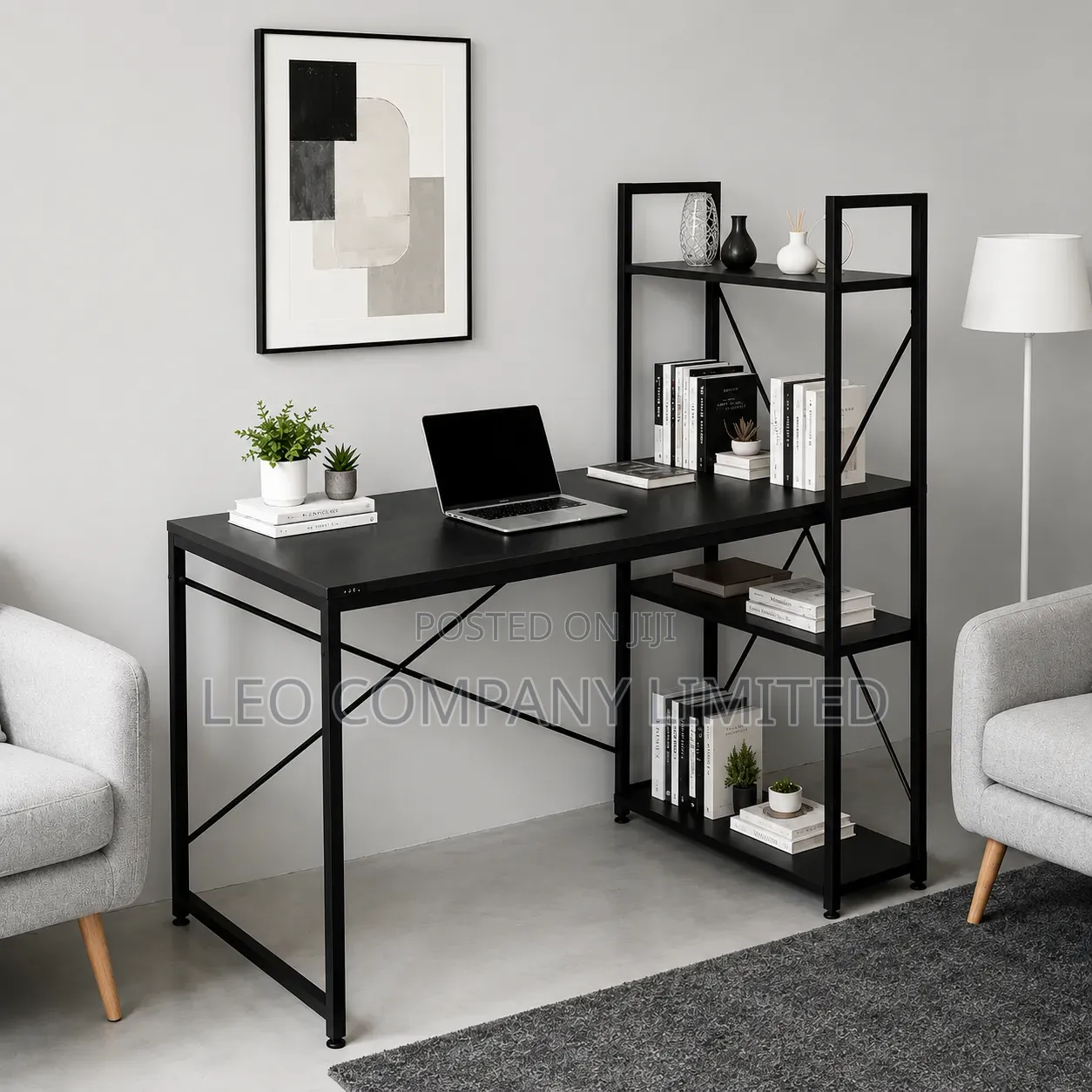 Office Computer Desk With Shelves – Study Work Desk-