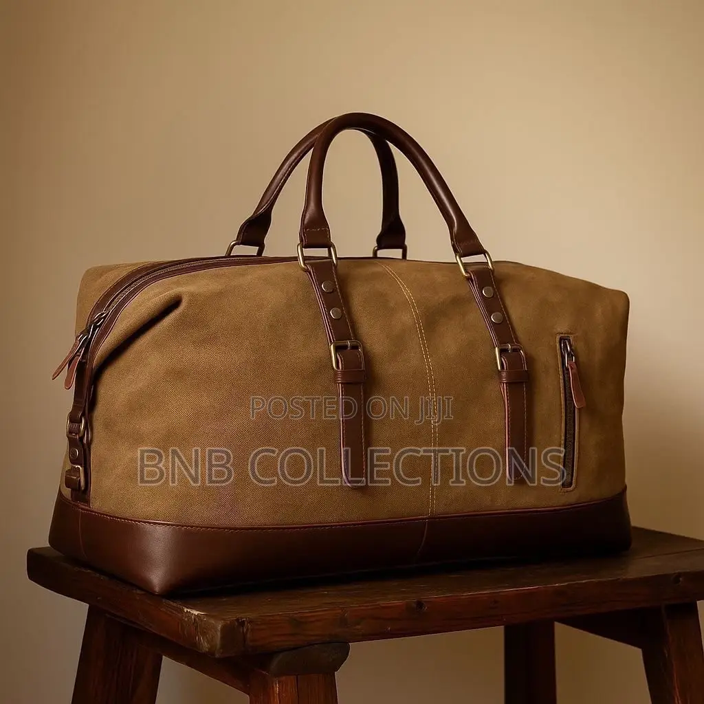 Quality Large Canvas Leather Travel Duffel Weekend Bag
