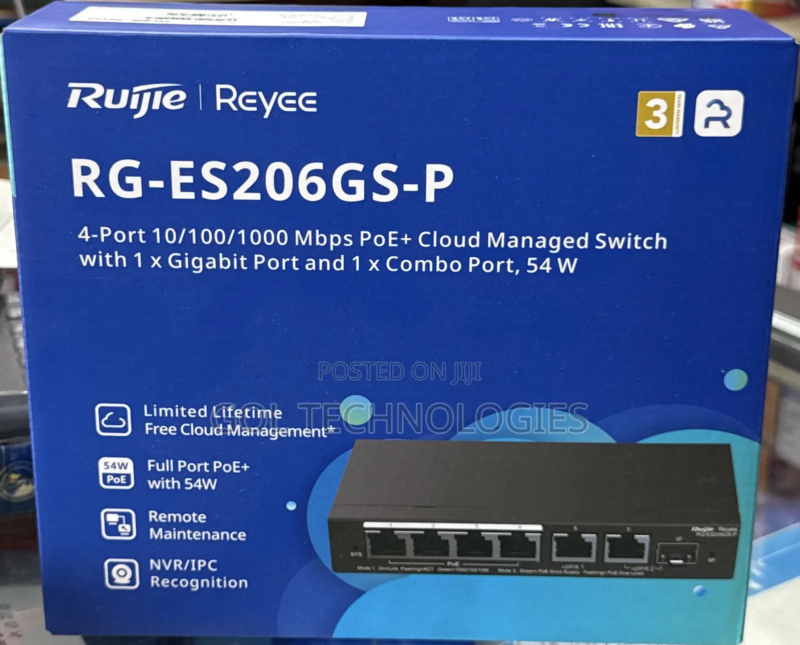 Ruijie Rg- Es206gs-P 4-Port Poe + Cloud Managed Switch