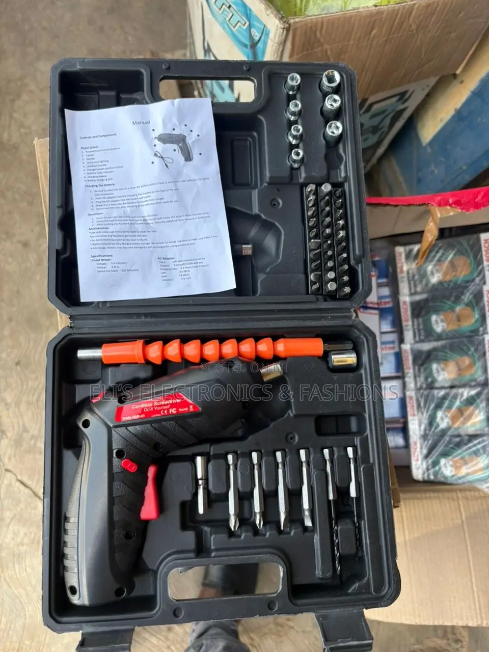 Cordless Screw Driver Set With Case