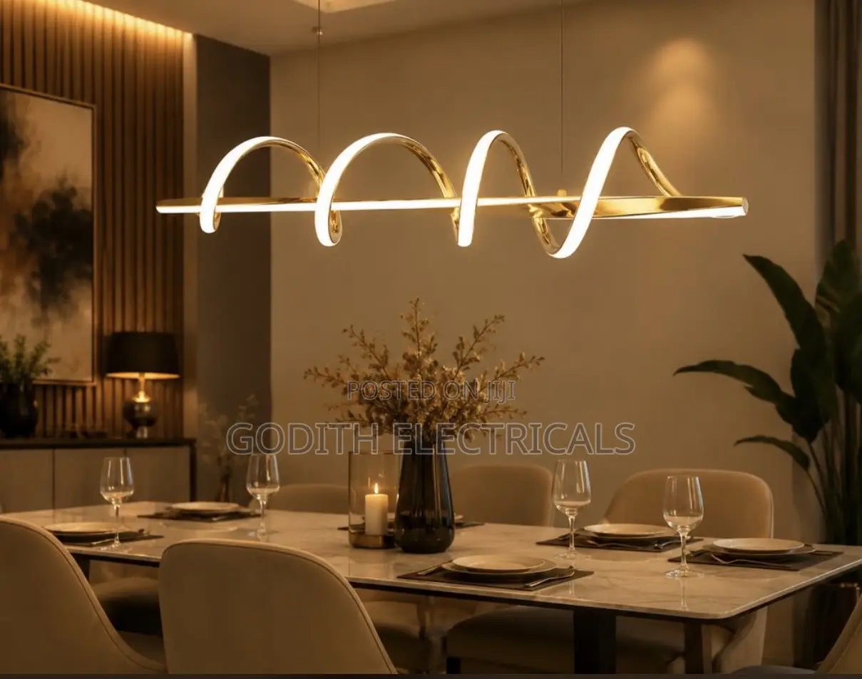 Four Rings Gold Pendant Light With 3 Colors