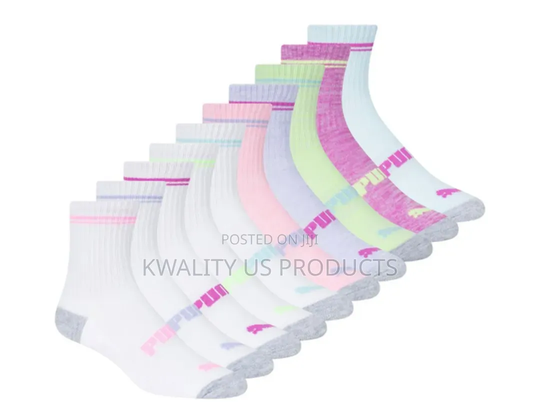 Puma Male and Female Low Crew Socks - 10 Pairs