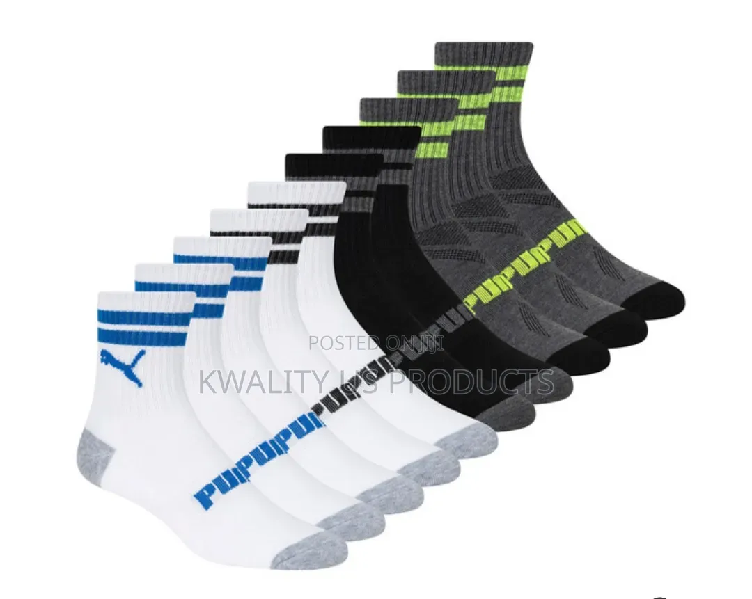 Puma Male and Female Low Crew Socks - 10 Pairs