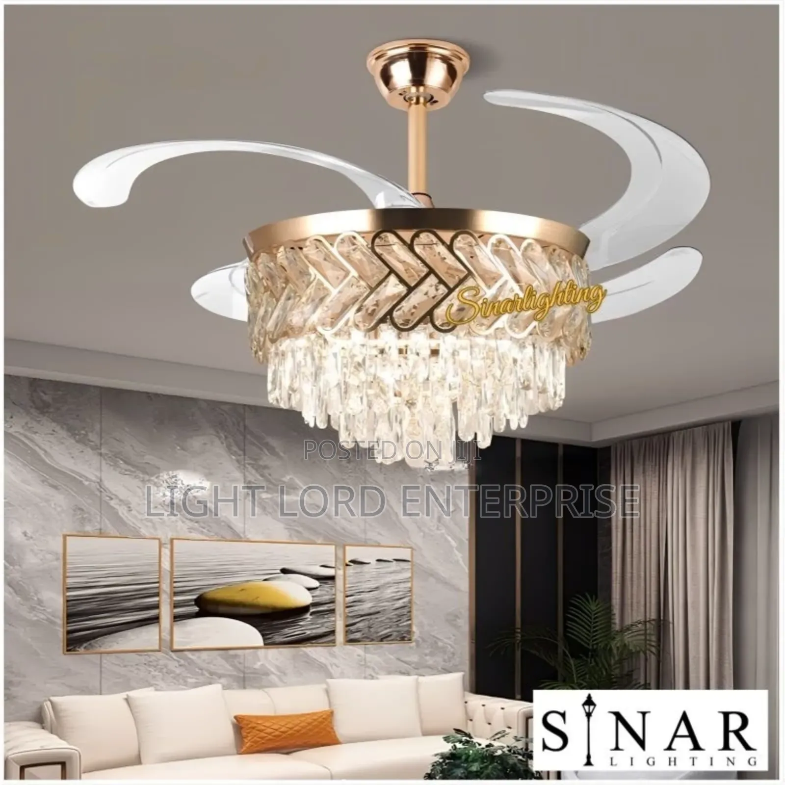48" Chandelier Fan Light With Remote Control
