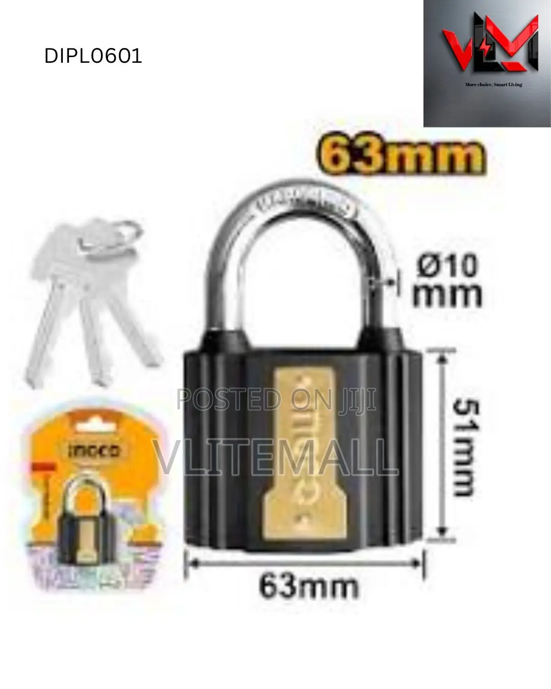 Ingco Iron Padlock Dipl0601 63mm