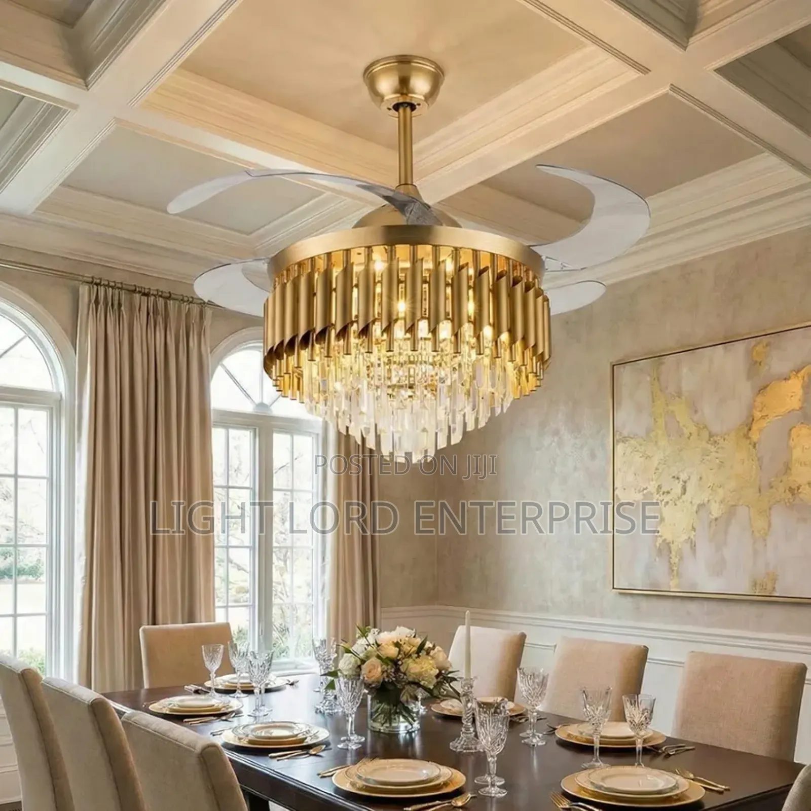 Shape Luxurious Chandelier Remote Fan