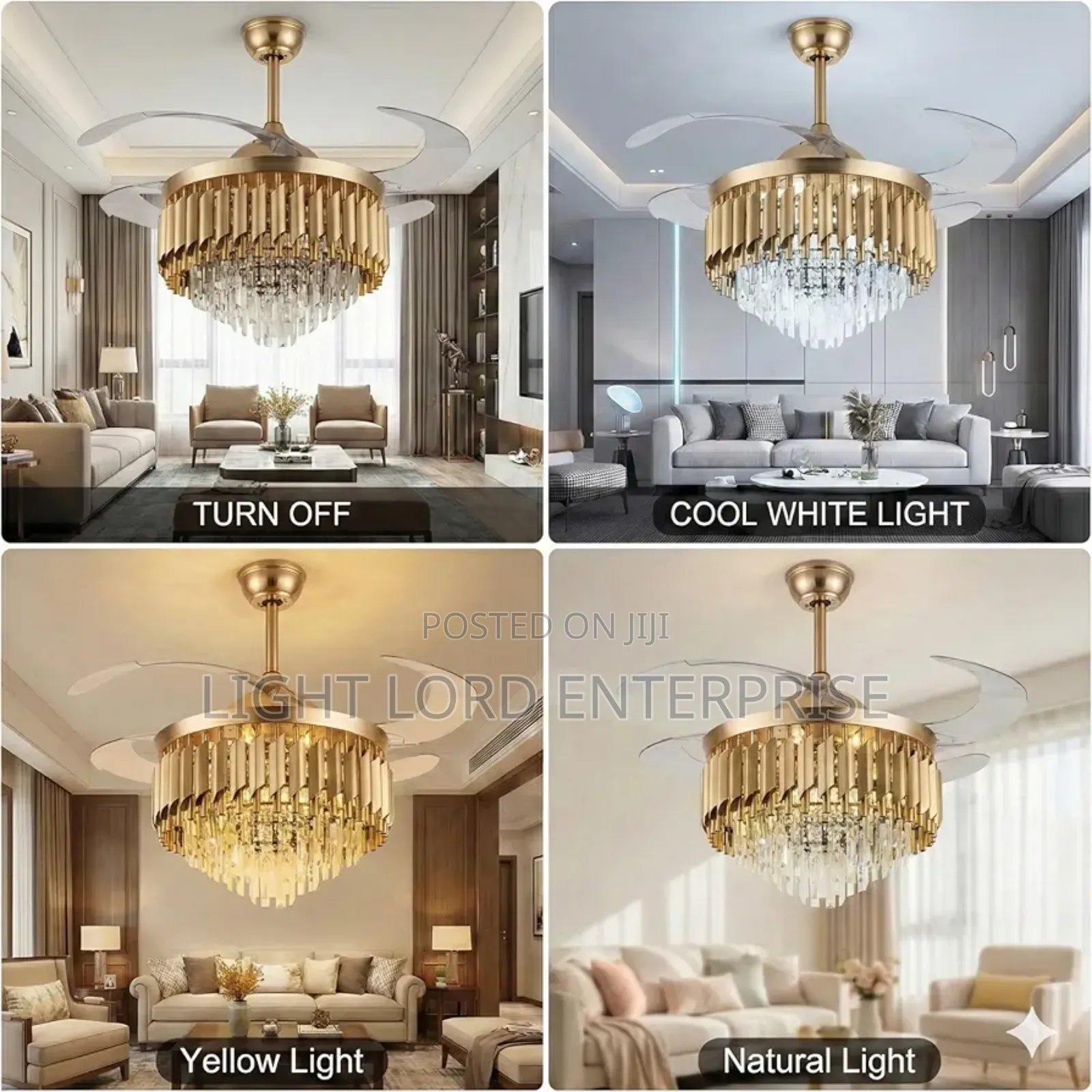 Shape Luxurious Chandelier Remote Fan
