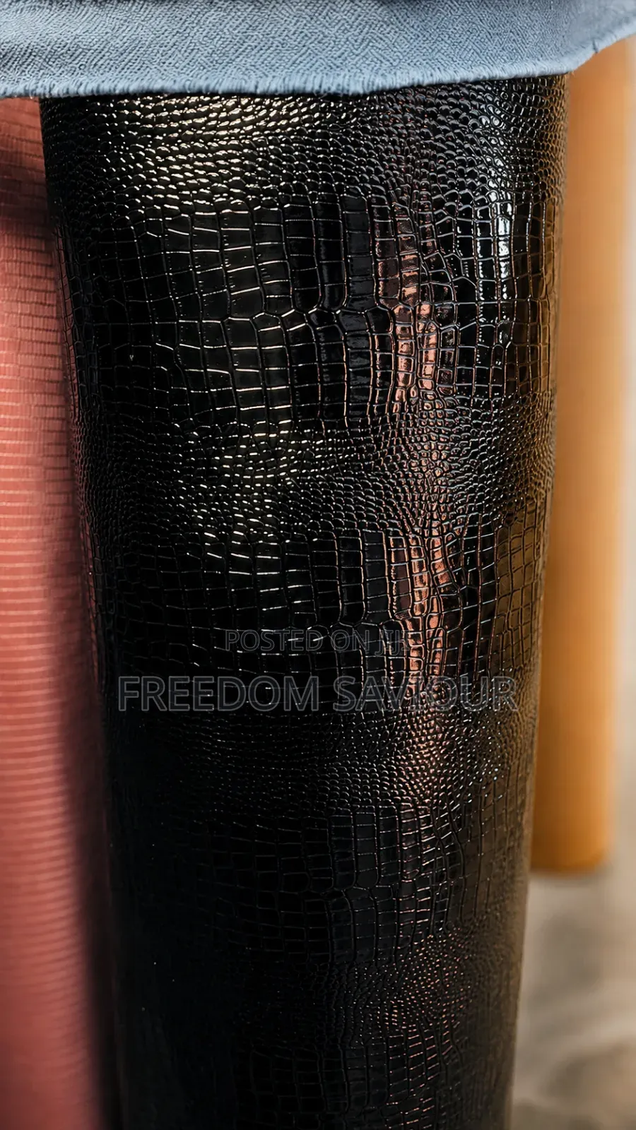 Luxury Black Crocodile Leather Upholstery Fabric