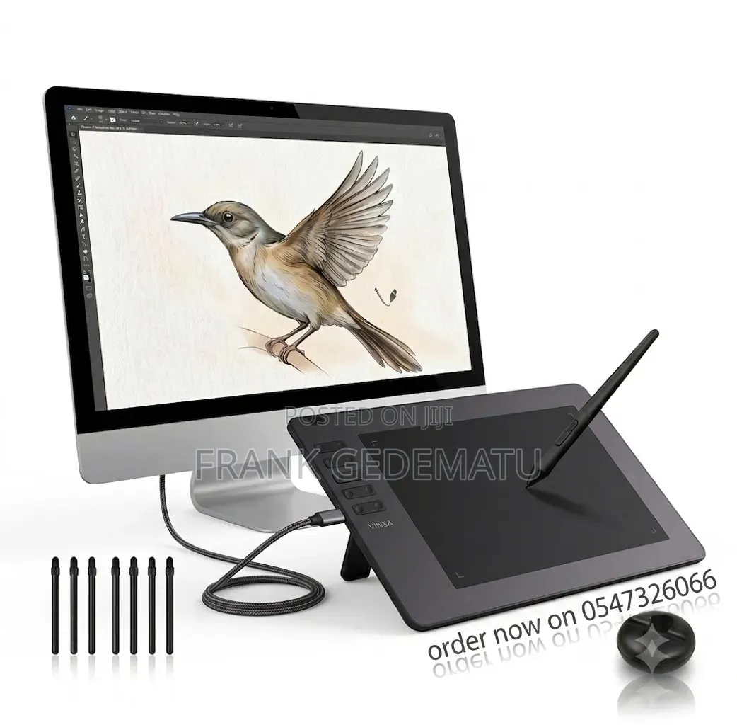 Vinsa 10×6 Graphic Drawing Tablet – For Online Teaching, Design Art