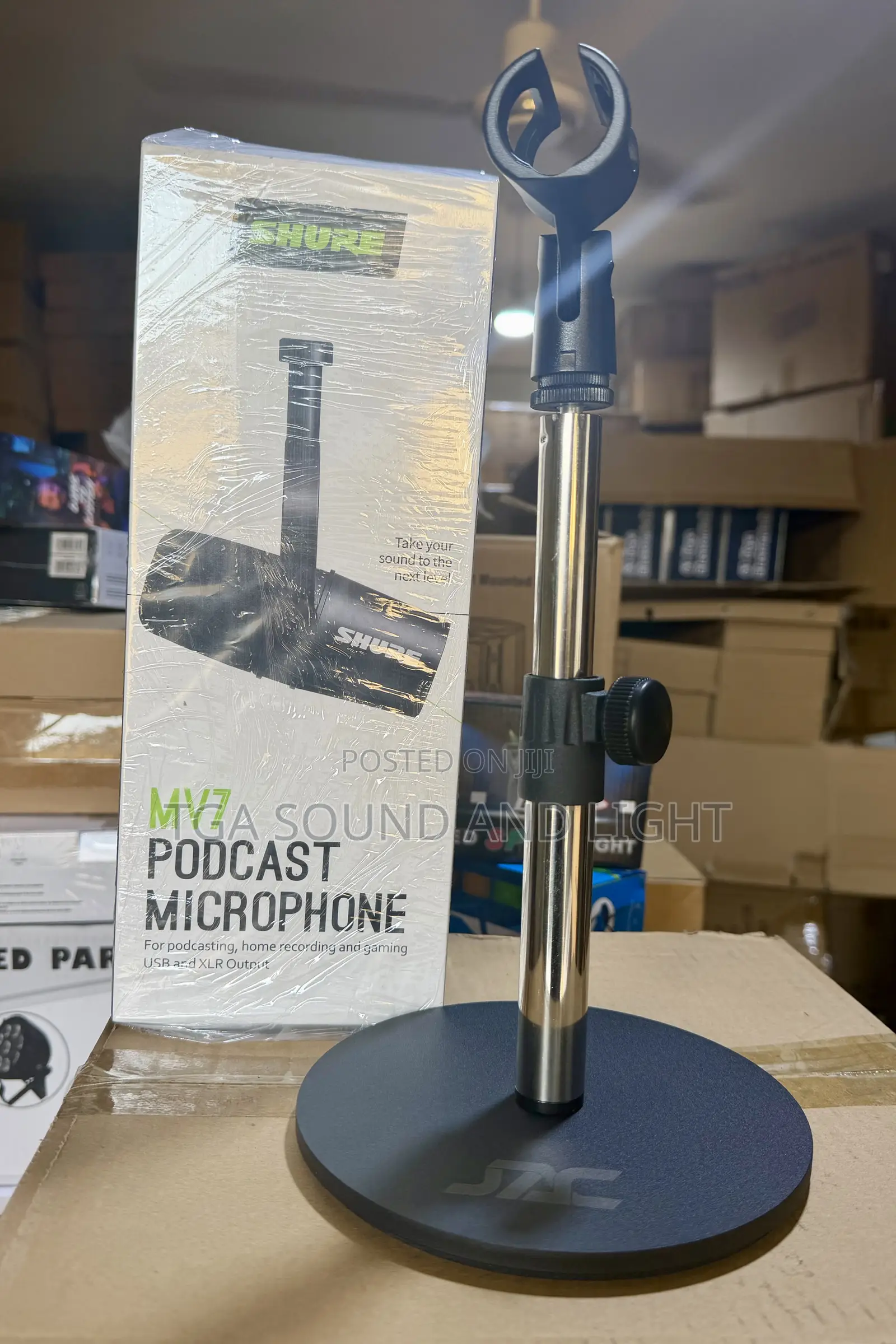 Shure Mv7 Podcast Microphone and Stand Bundle