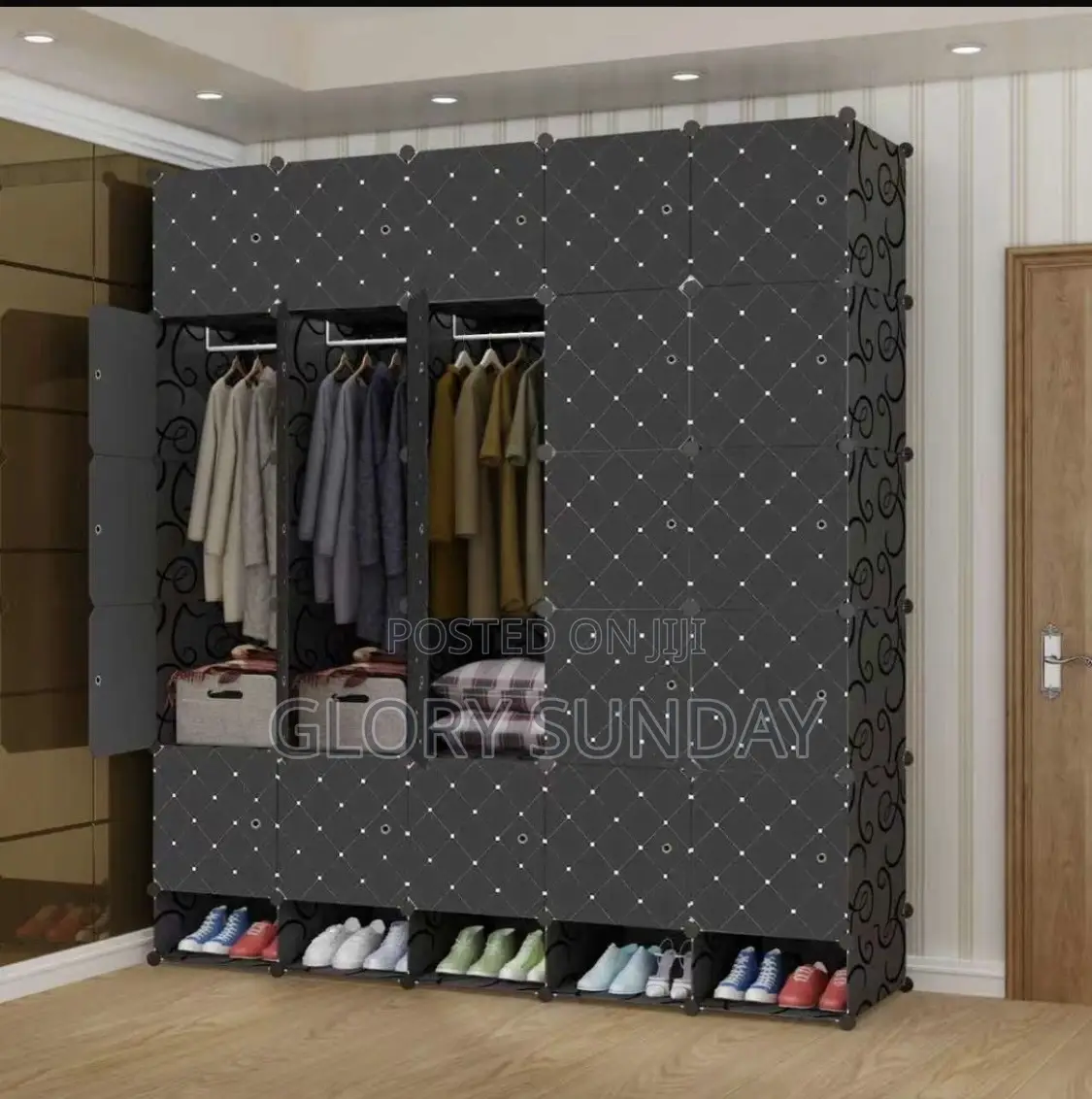 25 Cubes Multifunctional Plastic Wardrobe With Shoe Rack