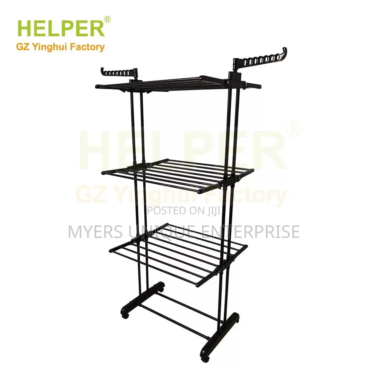 Wheeled 4 Tier Clothes Drying Stand,Easy to Move-50kg