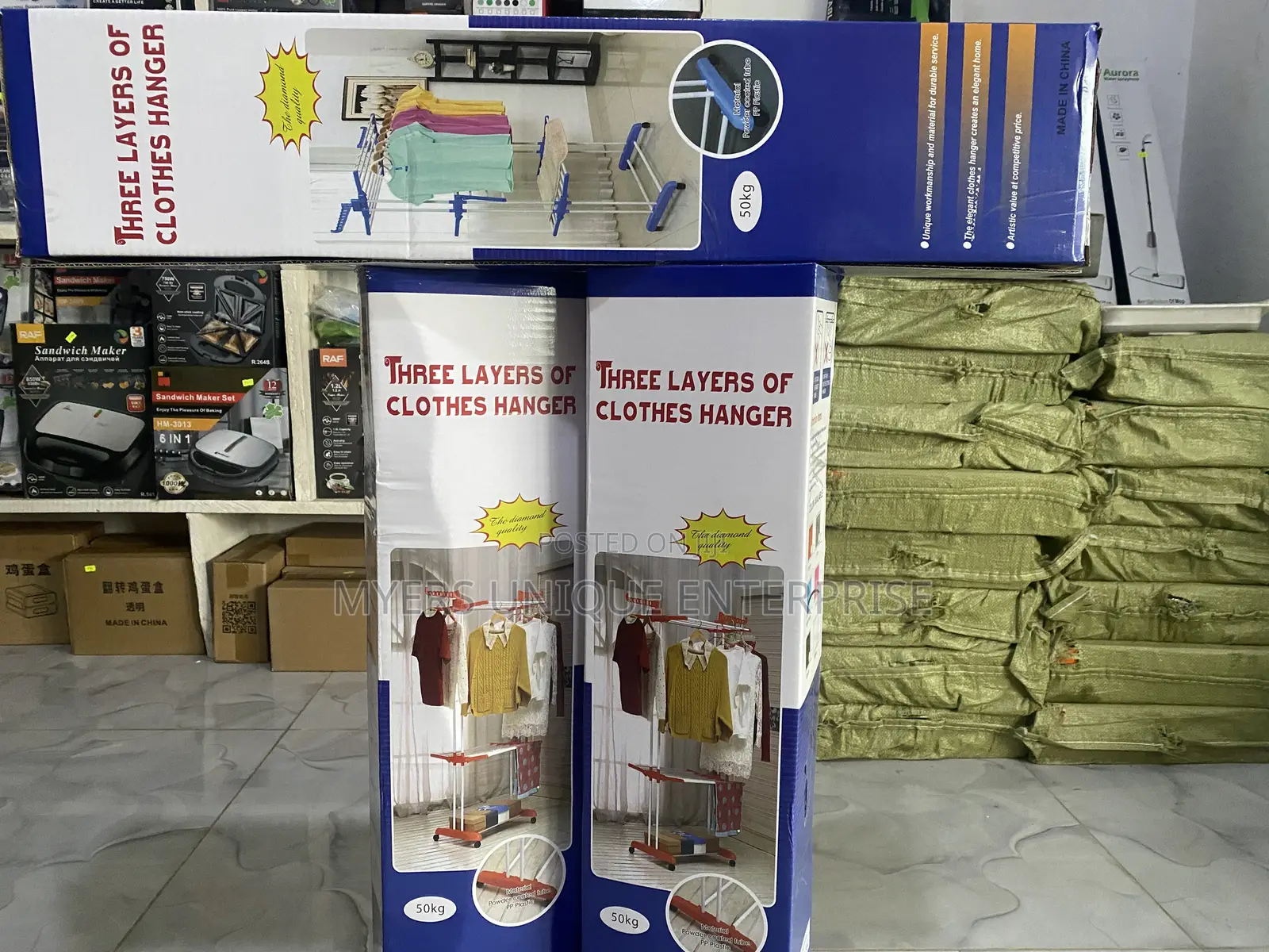 Standing Laundry Rack 4 Tier-Wheels+Foldable