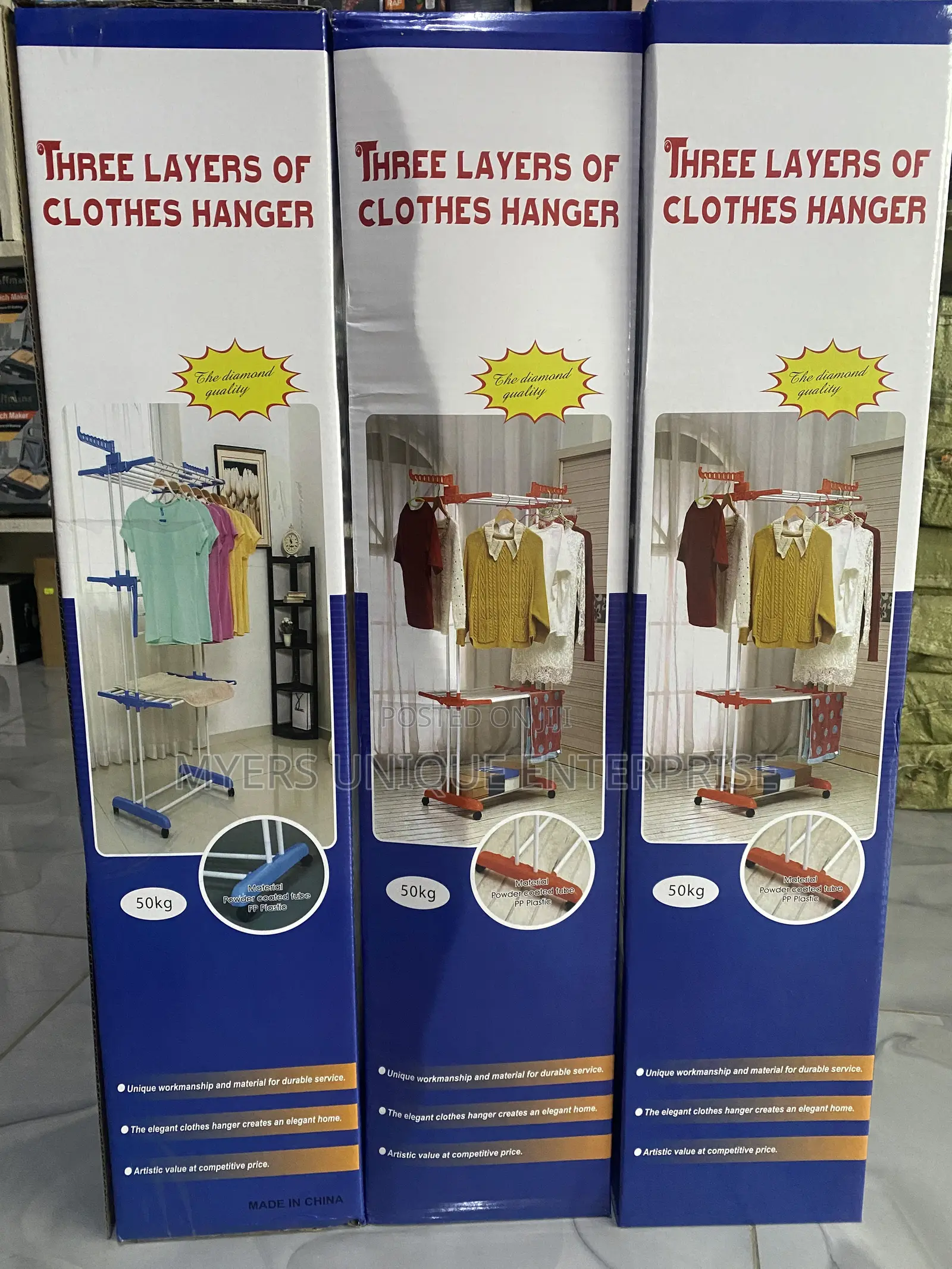 4 Tier Cloth Rack With Hanger Bar