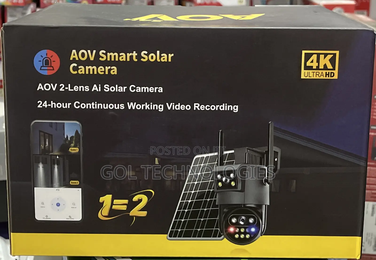 Aov Dual Lens 4g Solar Camera S12