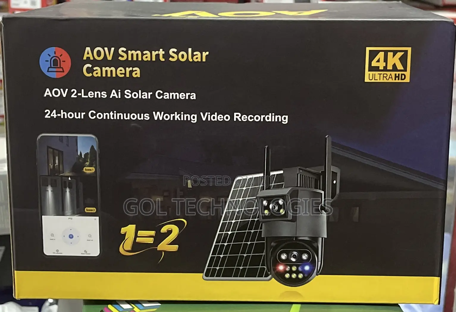 Aov Dual Lens 4g Solar Camera S12