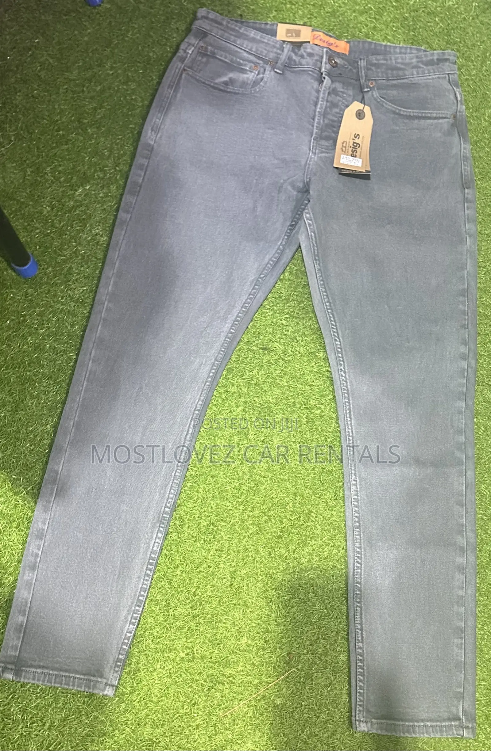 Plain Ash Grey Men’S Jeans Trousers for Sale Size 33 in Store