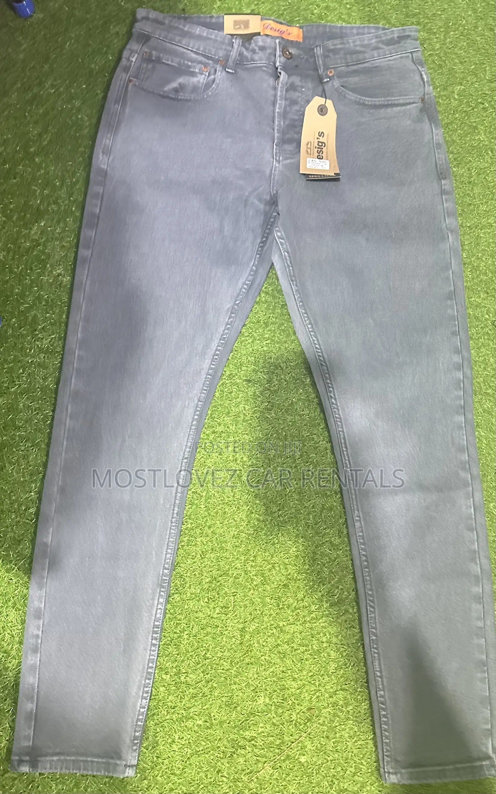 Plain Ash Grey Men’S Jeans Trousers for Sale Size 33 in Store