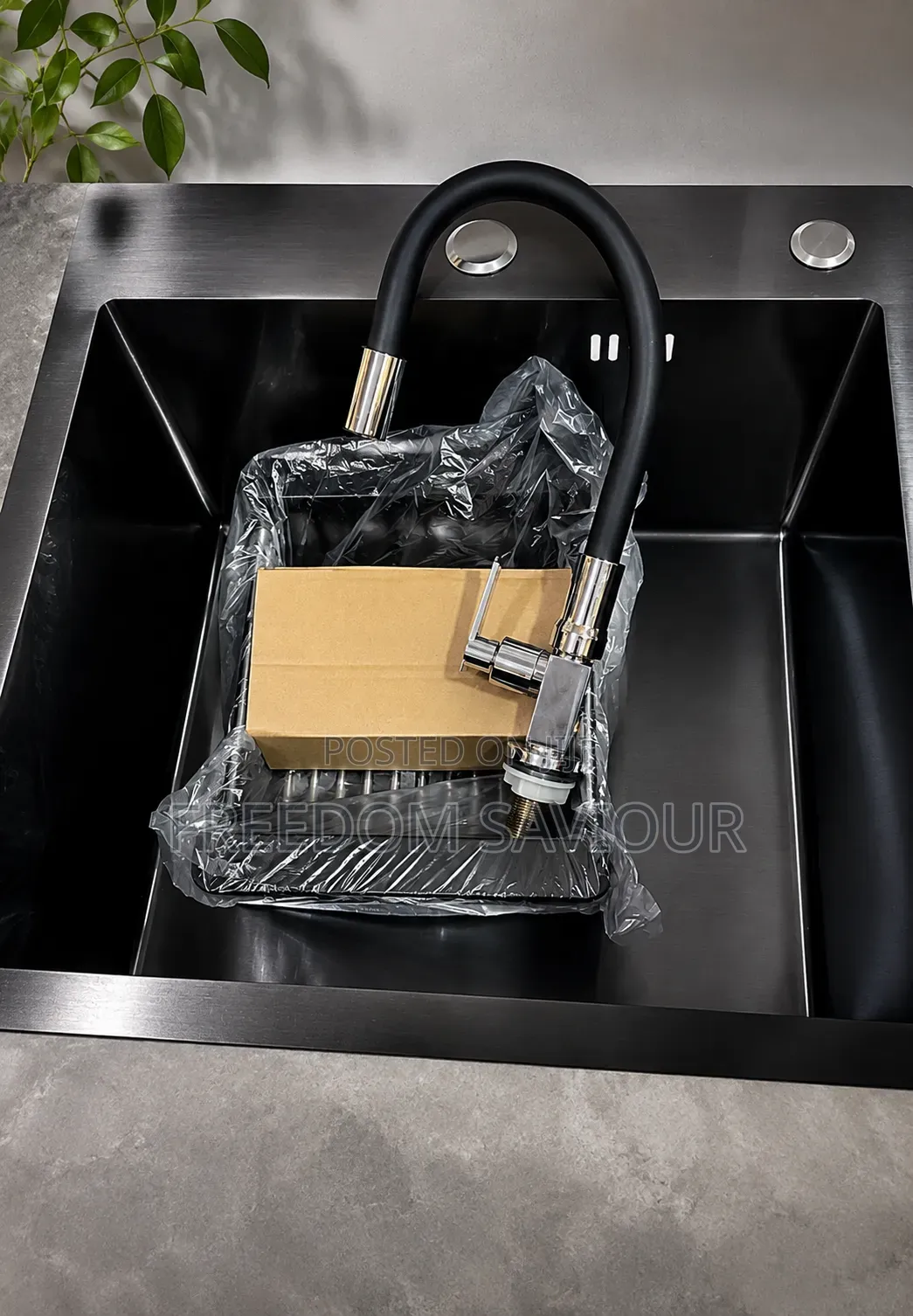 Premium Matte Black Kitchen Sink Set With Modern Faucet