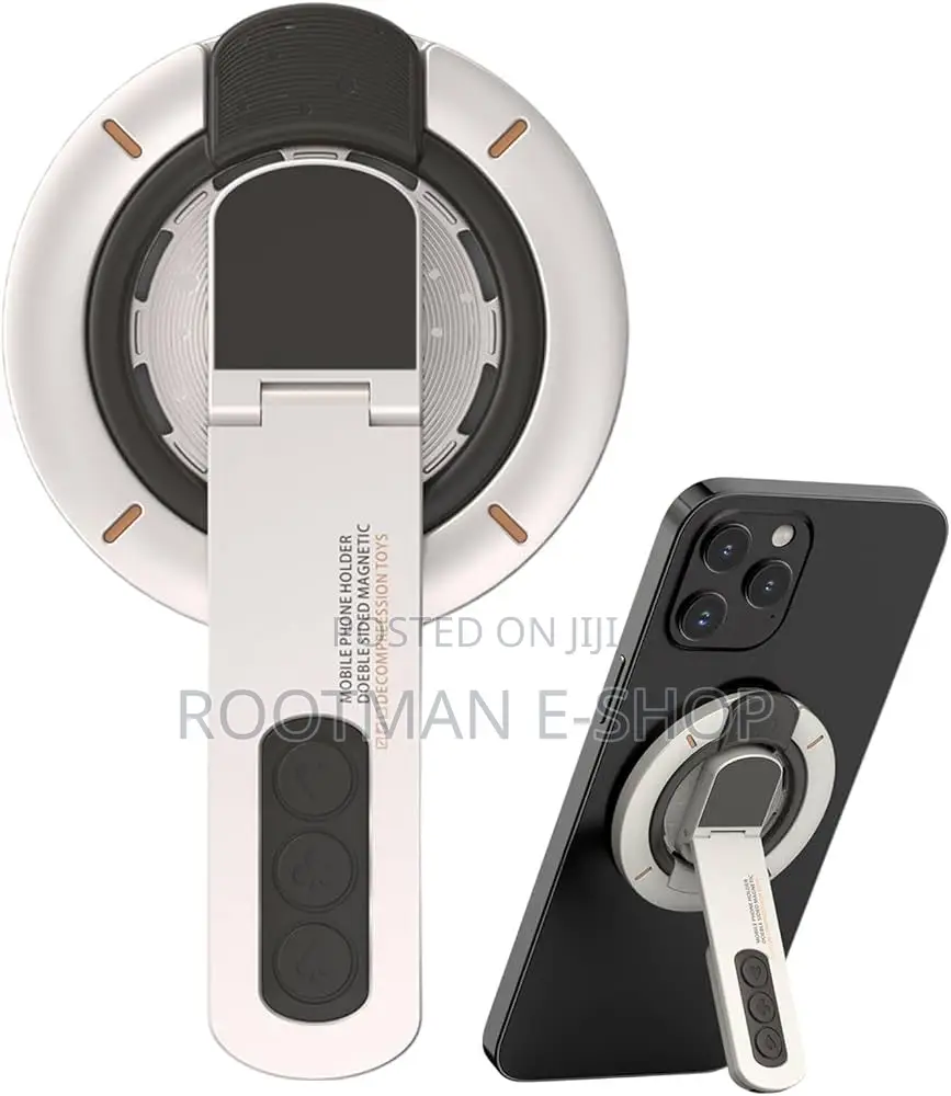 Double Sided Adjustable Magnetic Phone Holder With Silicon Ring
