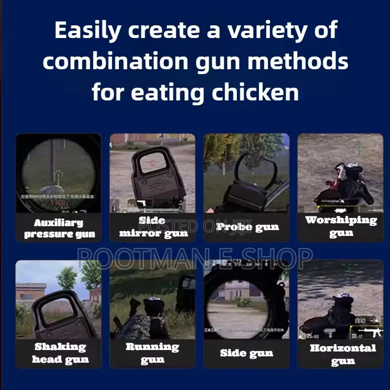 M01 Abs+Alloy 6 Finger Mobile Game Trigger for Pubg Aim Shooter L1 R1