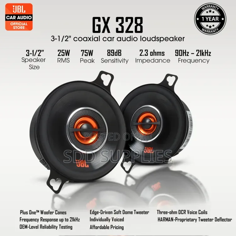 JBL 3.5" Gx328 High End Coaxial Two-Way Car Speaker