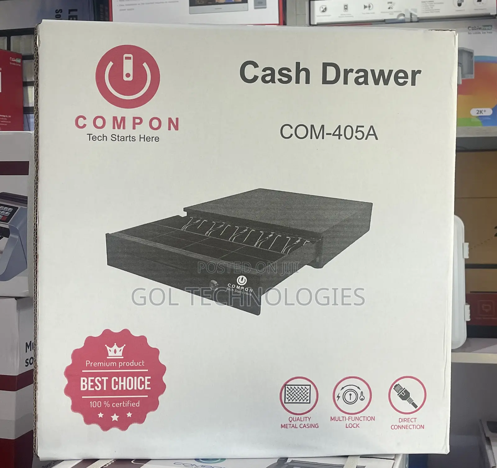 Cash Drawer Com-405a Quality Metal Casing/ Multifunction Lock