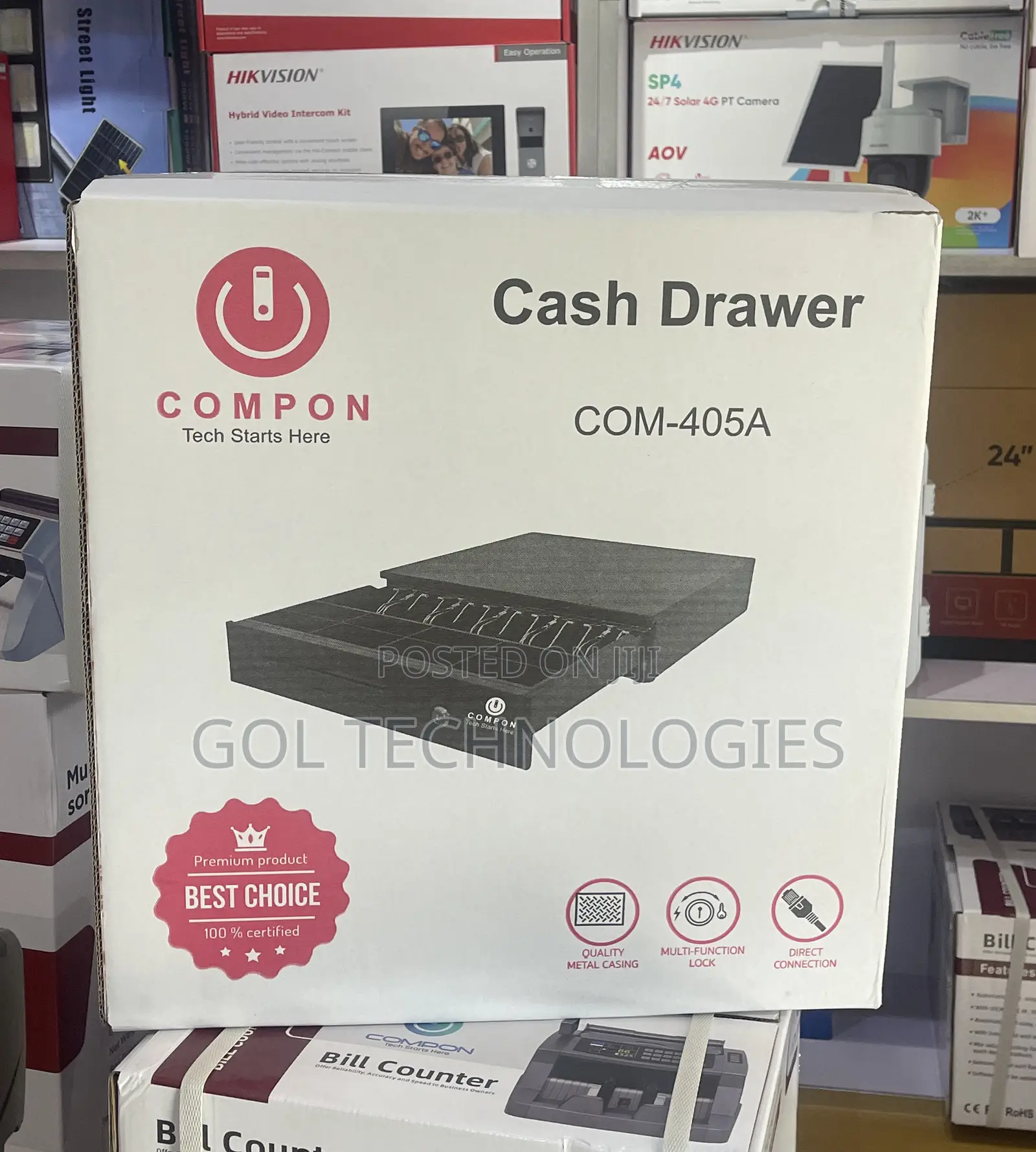 Cash Drawer Com-405a Quality Metal Casing/ Multifunction Lock