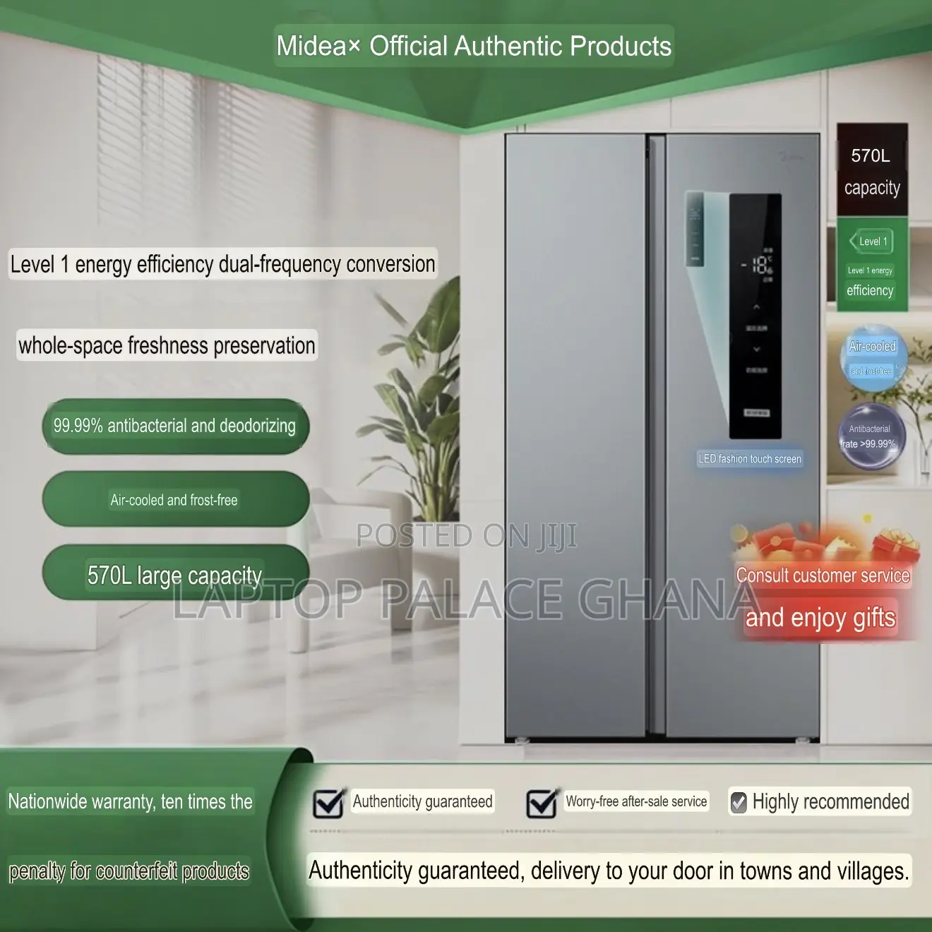 The Midea 570l Fridge Double Door