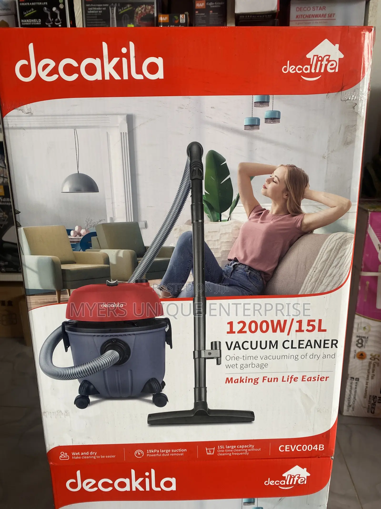 Decakila Vacuum Cleaner With Wheels-4 Swivel Caster-15l