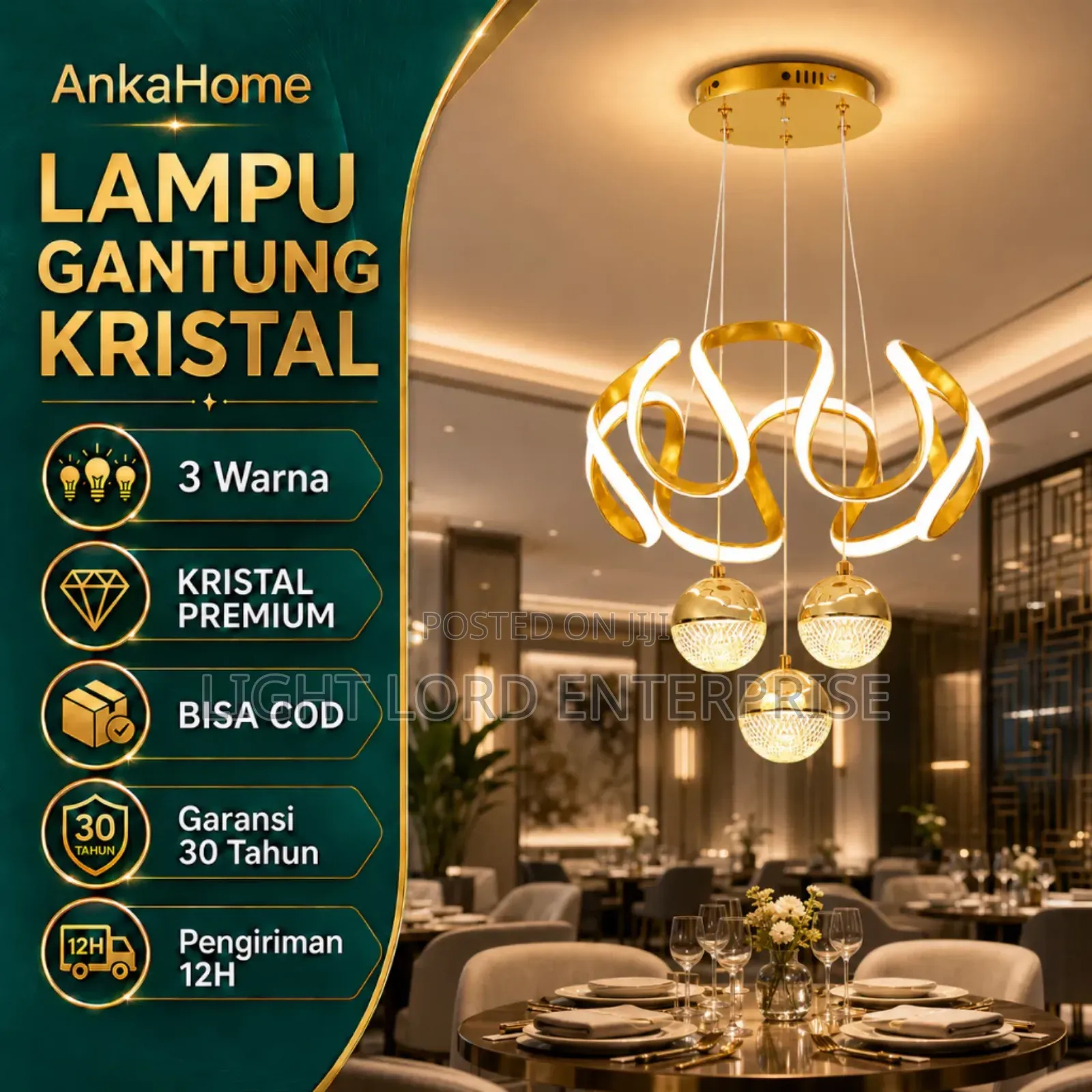Kristal Pendant Led Light